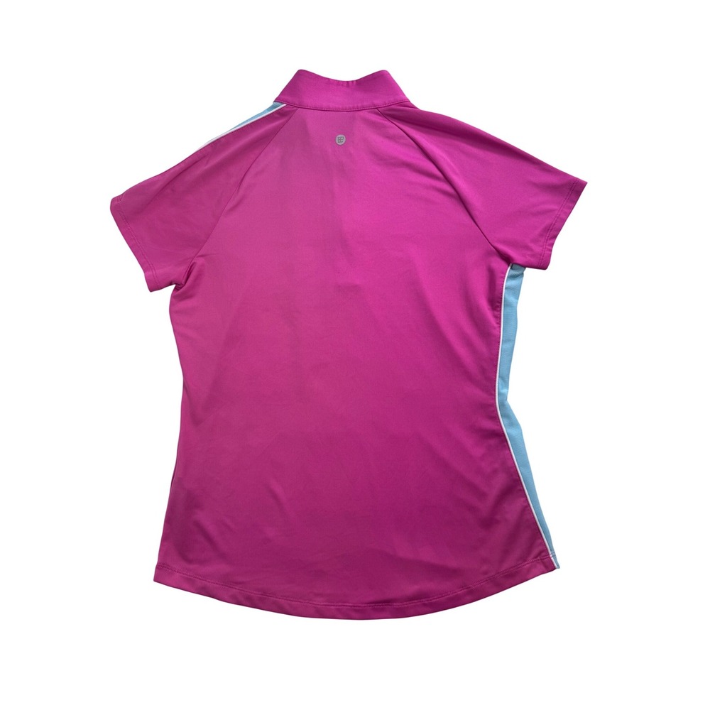 EP‎ New York Women's Pink Quarter Zip Short Sleeve Golf Polo Shirt Size S - Picture 3 of 8